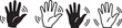 © arraygraphic1 - Waving hand icon set. Hand gestures for hello, welcome, bye, and goodbye. Friendly greeting gesture symbols. Stock vector illustration
