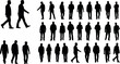 © MD Anas - Collection of silhouettes featuring diverse men and women walking standing and gesturing in various urban casual poses for architectural visualization