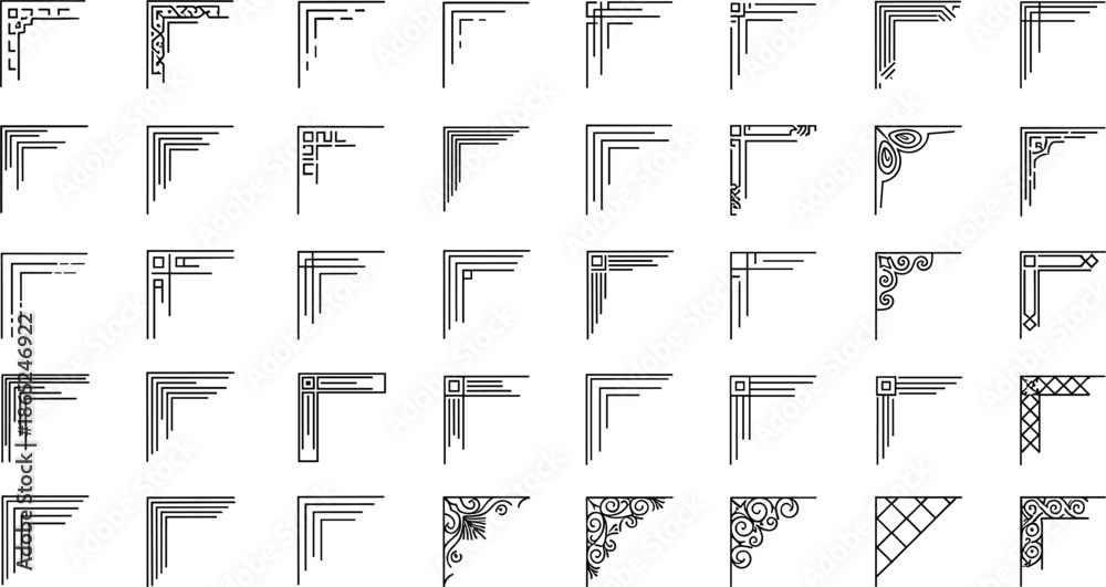 Corner Format Design Collection of elegant corner design elements for creative projects and ...