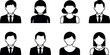 © md manik hossain - Black and white illustrations of diverse people icons