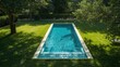 © AkuAku - Outdoor garden pool amid lush greenery designed for leisure and refreshment