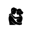 © Ihor Yurchenko - Embracing Couple Love Silhouette Vector