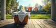 © VRVisionary - Appliance arrangement for home laundry tasks, emphasizing functionality and space utilization