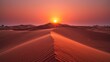 © AbstractAI - Sunset over the largest sand dune in Morocco, Erg Chebbi, highlighting desert terrain, World Desertification Day