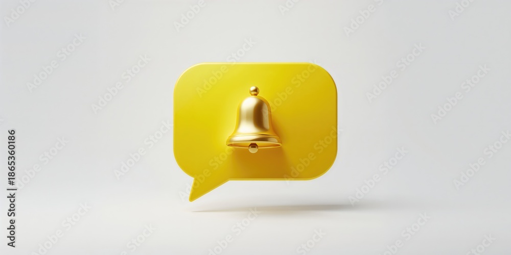 Speech bubble and bell icon representing a notification alert for online messaging and social media updates
