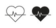 © iconic - Heartbeat icons illustration, editable stroke, flat design style isolated on white