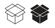 © iconic - Open box icons illustration, editable stroke, flat design style isolated on white
