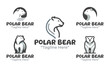© radjarz - 5 Polar Bear Logo Set Modern Minimalist Wildlife Design Collection