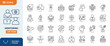 © Cetacons - Mentoring line editable icon set. Containing mentoring, coaching, teaching, guidance, leadership, advice, skill training, learning, support, and more. Editable stroke. Vector illustration