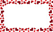 © Abduls - Red Heart Frame Border PNG Scattered Hearts Romantic Background Transparent Overlay