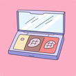 © Juliana - Eyeshadow Face Palette. Makeup vector used in Project Pan. Underconsumption trend: using your makeup until it runs out. Well-loved makeup.