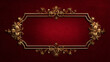 © Alexar_JavaCreator - Luxury chinese background with ornate frame creates festive oriental background for elegant celebration card or invitation design with rich red texture and decorative golden floral border detail