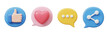 © Saim Art - 3d social media icons like heart chat share transparent background cutout png