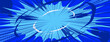 © klyaksun - Anime explosion background with radial burst. Comic book style blue backdrop with dynamic speed lines, halftone dots and energetic motion rays for manga action scenes
