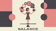 © Alexey - Woman balancing work and life commitments. Symbolizing the concept of work life balance. Creative illustration for time management and productivity.