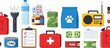 © SAIF820 - Emergency preparedness kit supplies for survival and disaster readiness supplies collection vector