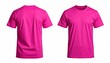 © Iyan - Front/back view of a bright pink crew neck shirt