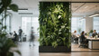 © miracle - Green office space, Interior of a office with green plants and people in the background