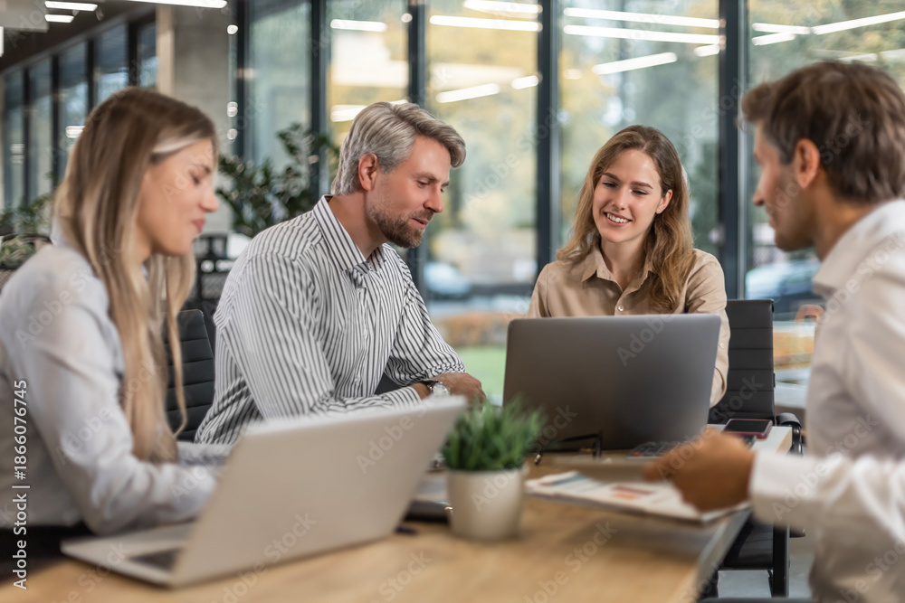 Job interview process is in office. Human resources, meeting and group ...