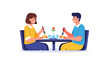© Tukang - A couple enjoys a spaghetti dinner together at a restaurant.
