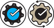 © MDParveg - Quality Assurance Multiple Style Icon Design Vector - gear with a checkmark inside