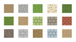 © PixelWarna - Collection of Various Surface Texture Samples Displayed.