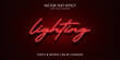 © wintoko - Red Neon Script 'Lighting' Text Effect, Editable Glowing Font Style