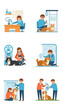 © Anak - Pet Grooming and Care Services - Flat Design Illustration Set