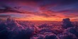 © Milk - Stunning panoramic view of fluffy purple clouds illuminated by a vibrant sunset