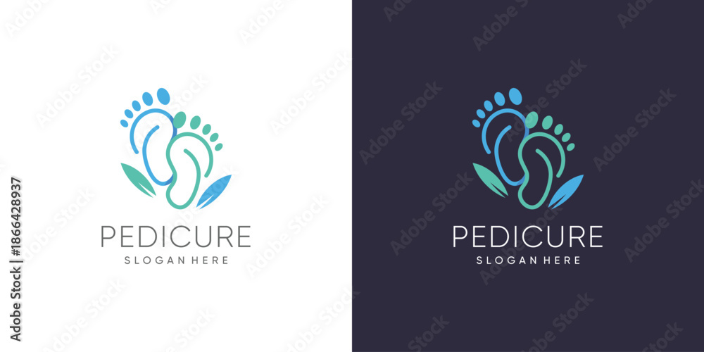 Pedicure logo design with creative abstract concept idea