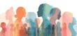 © Lebah - Silhouette portraits of women in layered watercolor hues, conveying diversity and unity