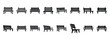 © Poli - outdoor bench silhouette icon set