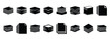 © Poli - paper stack silhouette icon set