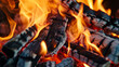 © Creative Fox - Fire in the fireplace, campfire, close up of bonfire background