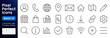 © nadiinko - Web and communication line icon set. User, phone, mail, location, home minimal vector illustrations. Simple outline signs for contact us, basic UI. 48x48 Pixel Perfect. Editable Stroke.