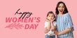 © Pixel-Shot - Festive banner for Happy Woman's Day with pin-up woman and her daughter
