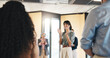 © Flash25/peopleimages.com - Applause, workshop or corporate trainer with staff in circle, ice breaker activity or engagement support. Skill development, employees or woman clap for participation, business expo or team building