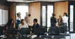 © Flash25/peopleimages.com - Business people, meeting or group in lobby for conference, upskill workshop or corporate training seminar. Colleagues, employees and conversation in foyer for professional development at convention