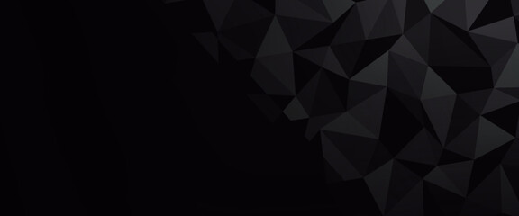  Dark Black vector abstract polygonal template. Glitter abstract illustration with an elegant design. A completely new template for your business design.