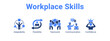 © Jefri - Workplace Skills web banner icon vector illustration concept for  with icon of Adaptability, Flexibility.