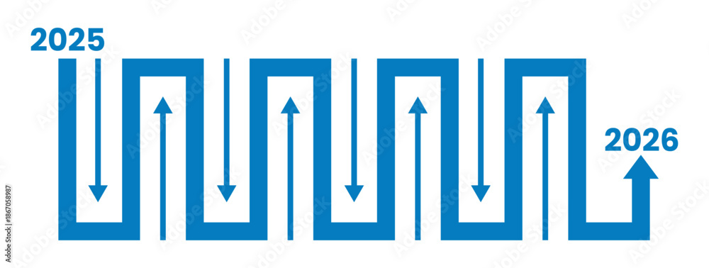 2025 to 2026 Business Growth Timeline with Arrows Financial Success ...