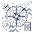 © Uzma - Business navigation and finance concept with compass and calculator