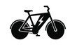 © rsvect02 - Black silhouette of an electric bicycle on with lightning bolt design