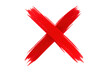 © PNG Kingdom  - Hand drawing red x mark, indicating error, cancellation, rejection, or incorrect choice on transparent background