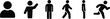 © Ammara - man walk person black people icons set vector illustration collection design