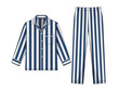 © Titi - Blue and white striped longsleeve pajama set technical flat sketch