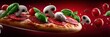 © Svitlana - Delicious Levitating Pizza with Salami Mushrooms and Fresh Basil