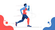© ERIANTO - Modern runner with wearable technology in vector art illustration focused on movement and fitness