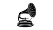 © LESTARI - Detailed vintage gramophone with a classic design on an isolated white background.