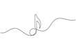© Line Art King - Minimalist continuous one line drawing of musical note and wave